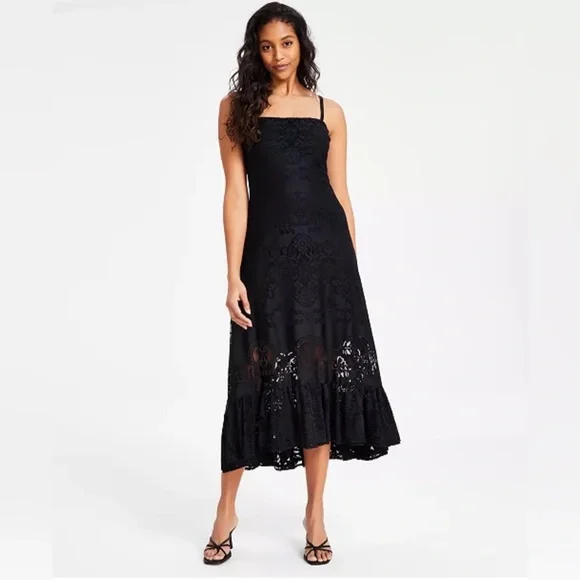 bar iii lace dress Bar III Petite Lace Long-Sleeve Bodycon Midi Dress, Created for Macy's